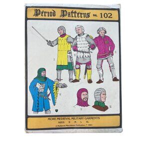 80s Period Patterns No.102 Pattern Size Small-XL Medieval Military Garment UNCUT